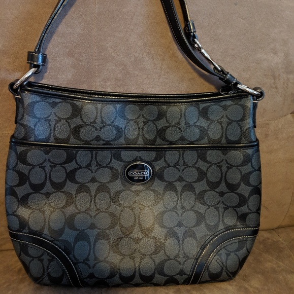 Coach Bags Euc Black And Grey Coach Shoulder Bag Poshmark